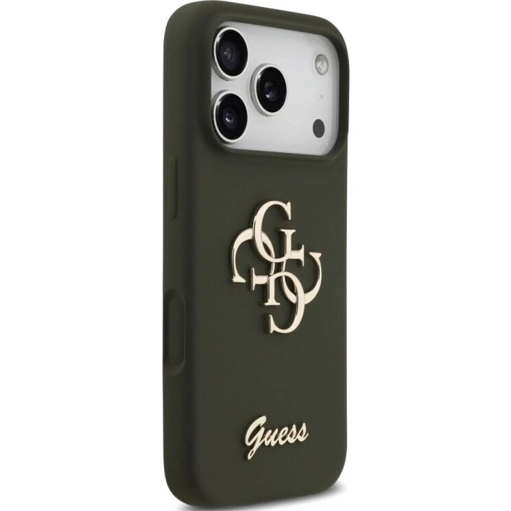 Защитный чехол Guess Silicone Big 4G Script для iPhone 17 Pro Max (GUHCP17XSC4GSMA) - Khaki: фото 4 из 8