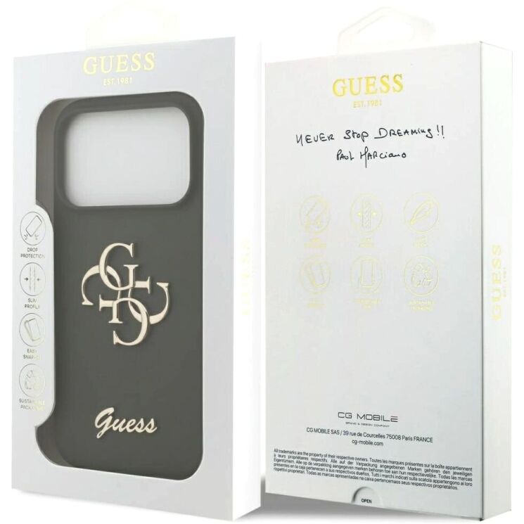 Защитный чехол Guess Silicone Big 4G Script для iPhone 17 Pro Max (GUHCP17XSC4GSMA) - Khaki: фото 8 из 8