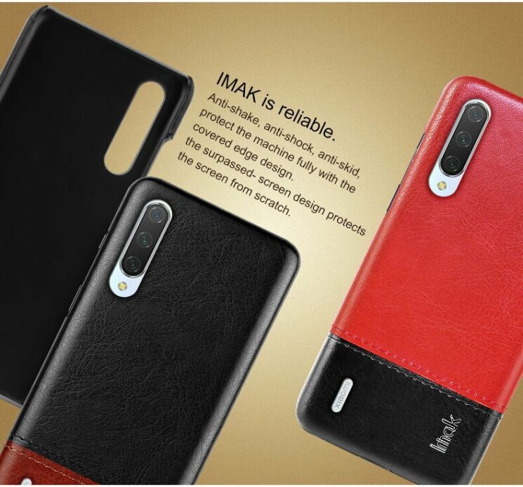 Защитный чехол IMAK Leather Series для Xiaomi Mi A3 / Mi CC9e - Black / Red: фото 12 из 12