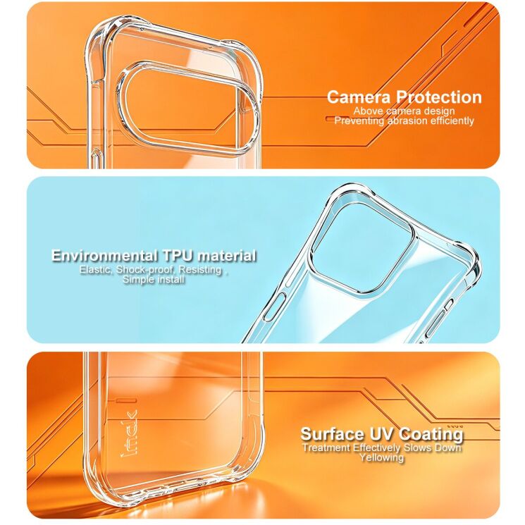 Защитный чехол IMAK Space Shield MagSafe для Google Pixel 11 - Transparent: фото 10 из 11