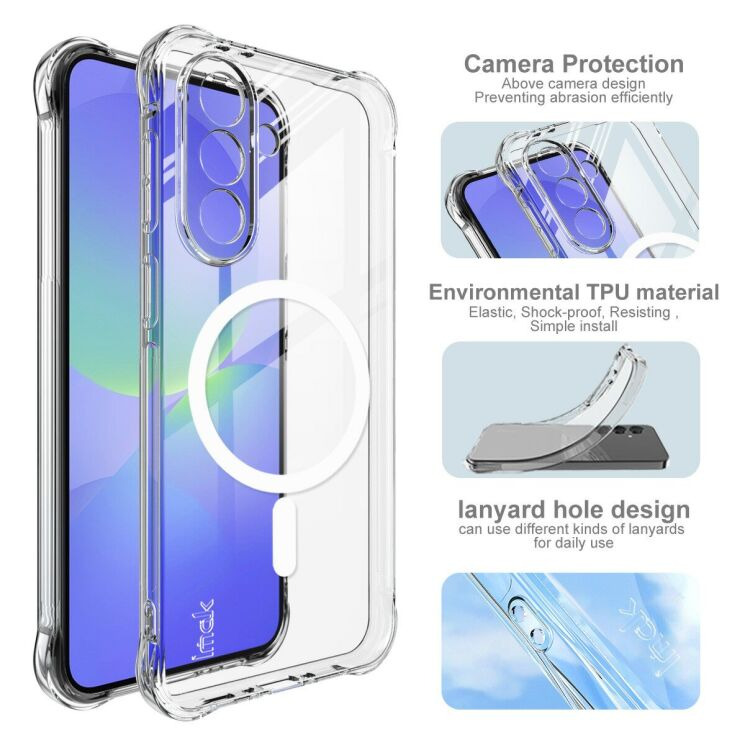 Захисний чохол IMAK Space Shield MagSafe для Samsung Galaxy A37 (A376) - Transparent: фото 7 з 10