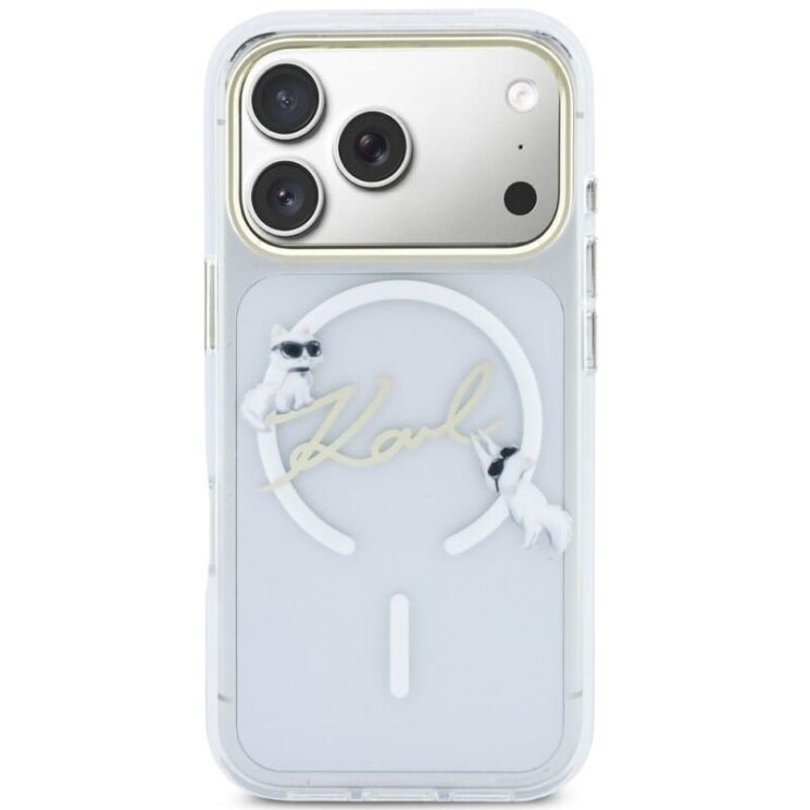 Захисний чохол Karl Lagerfeld IML Choupettes Karl Script Logo MagSafe для iPhone 17 Pro (KLHMP17L5HKSCAH) - Clear: фото 3 з 8