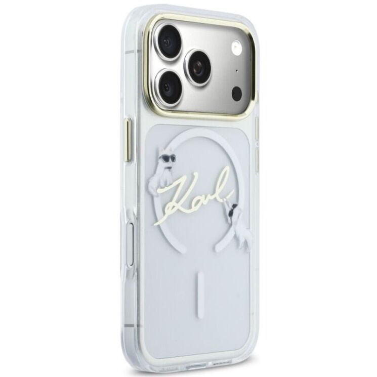 Захисний чохол Karl Lagerfeld IML Choupettes Karl Script Logo MagSafe для iPhone 17 Pro (KLHMP17L5HKSCAH) - Clear: фото 4 з 8