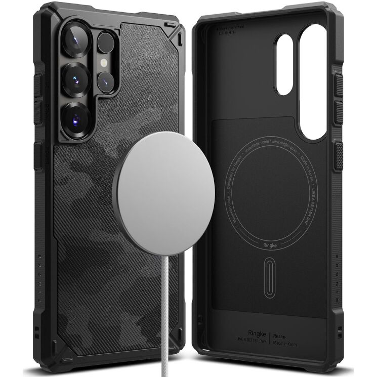 Защитный чехол Ringke Rugged Gear Magnetic для Samsung Galaxy S25 Ultra (S938) 8800274969438 - Camo Black: фото 1 из 19