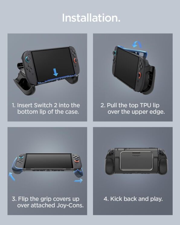 Защитный чехол Spigen Dual Grip Pro для Nintendo Switch 2 - Black: фото 13 из 13