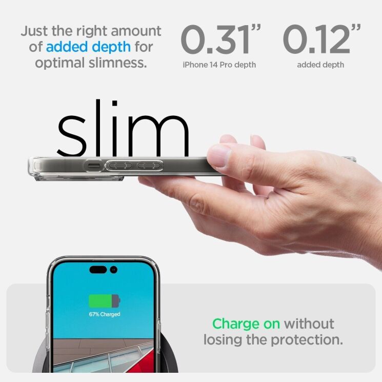 Защитный чехол Spigen (SGP) Crystal Hybrid для Apple iPhone 14 Pro - Crystal Clear: фото 11 из 11