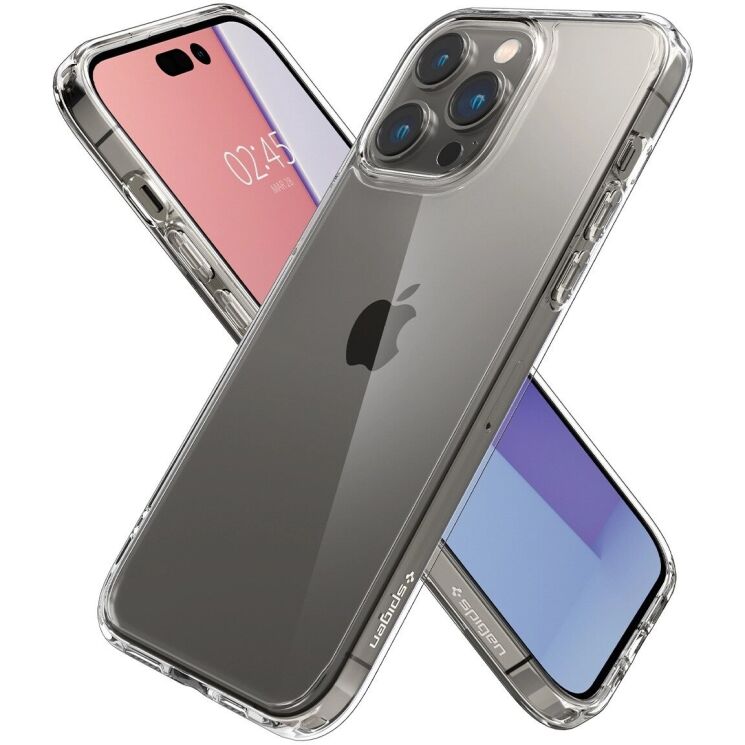Защитный чехол Spigen (SGP) Crystal Hybrid для Apple iPhone 14 Pro - Crystal Clear: фото 4 из 11