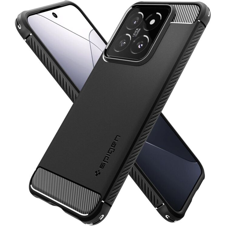 Защитный чехол Spigen (SGP) Rugged Armor для Xiaomi 14 - Matte Black: фото 3 из 16