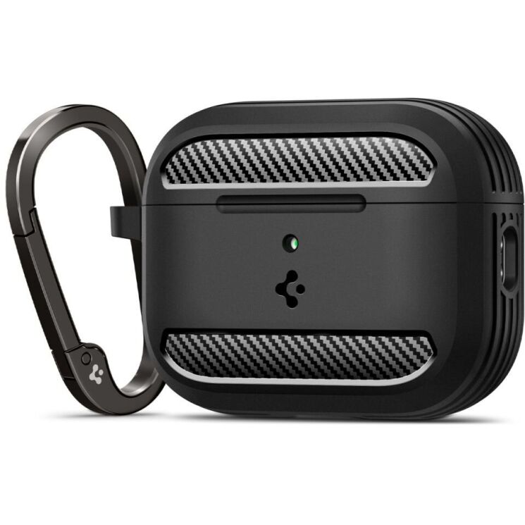 Защитный чехол Spigen (SGP) Rugged Armor (FH) для AirPods Pro 3 (ACS09822) - Matte Black: фото 1 из 18