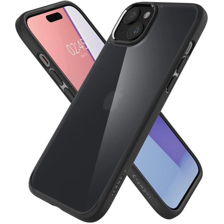 Защитный чехол Spigen (SGP) Ultra Hybrid для Apple iPhone 15 Plus - Frost Black: фото 6 из 16