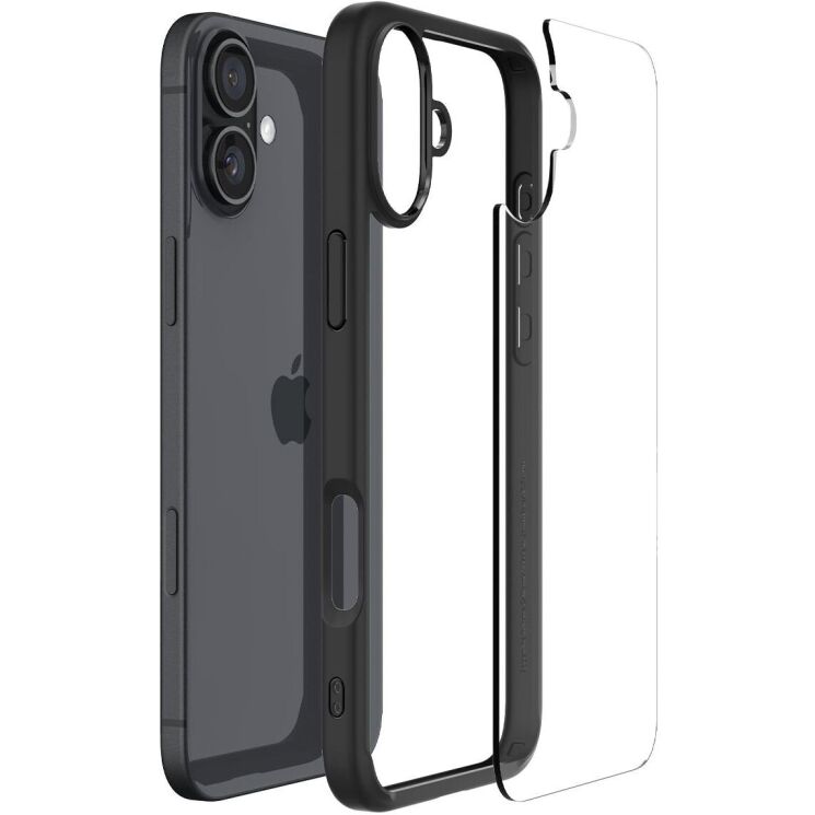 Защитный чехол Spigen (SGP) Ultra Hybrid для Apple iPhone 16 Plus - Matte Black: фото 4 из 13