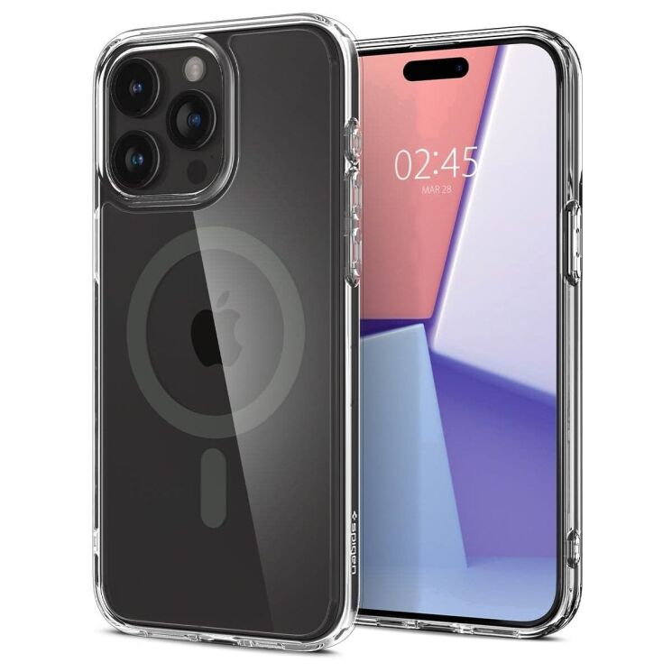 Защитный чехол Spigen (SGP) Ultra Hybrid (MagFit) для Apple iPhone 15 Pro Max - Graphite: фото 2 из 11