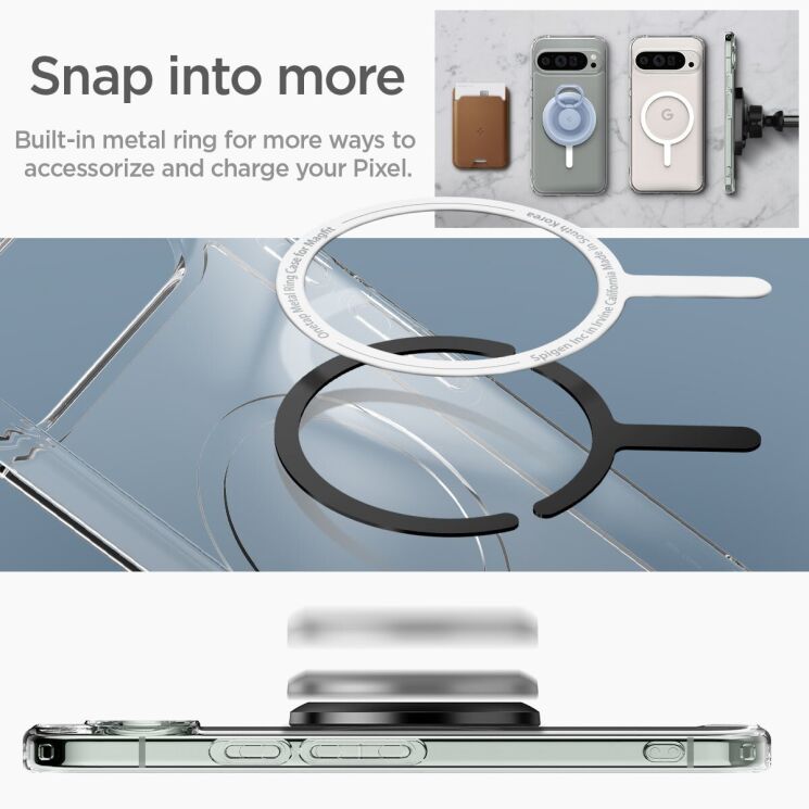 Защитный чехол Spigen (SGP) Ultra Hybrid OneTap Ring для Google Pixel 9 Pro XL (ACS07720) - White: фото 10 из 13