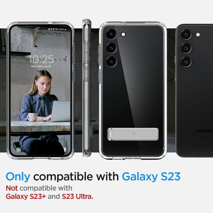 Захисний чохол Spigen (SGP) Ultra Hybrid S для Samsung Galaxy S23 (S911) - Crystal Clear: фото 14 з 20