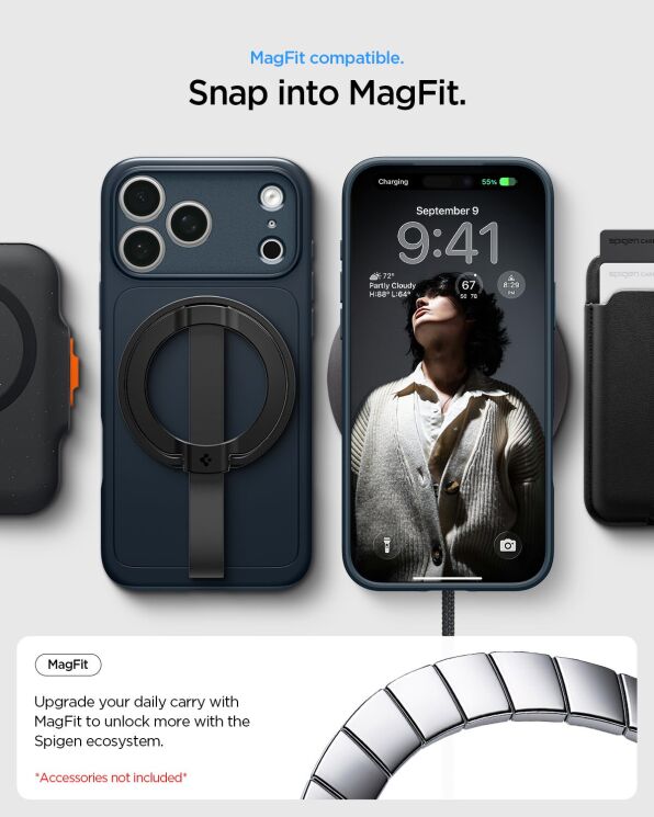 Защитный чехол Spigen Thin Fit (MagFit) для iPhone 18 Pro Max (ACS12107) - Gunmetal: фото 12 из 13