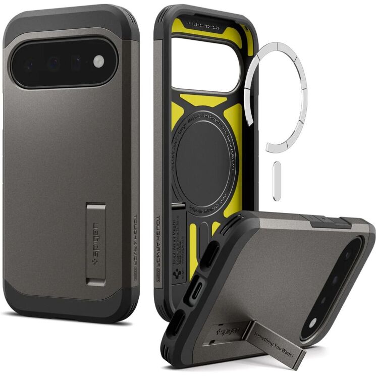 Захисний чохол Spigen Tough Armor (MagFit) для Google Pixel 11 (ACS11855) - Gunmetal: фото 1 з 12