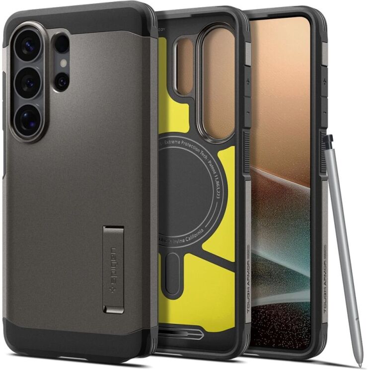Захисний чохол Spigen Tough Armor (MagFit) для Samsung Galaxy S26 Ultra (S948) ACS10685 - Gunmetal: фото 1 з 13
