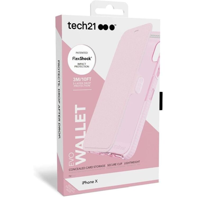 Захисний чохол Tech21 Evo Wallet для Apple iPhone X / iPhone XS - Pink: фото 5 з 9