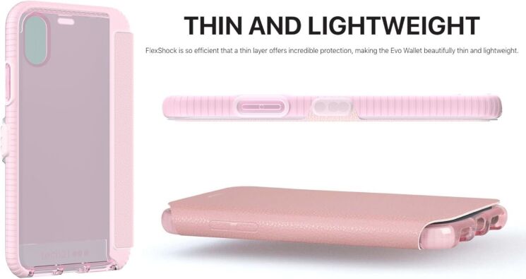 Захисний чохол Tech21 Evo Wallet для Apple iPhone X / iPhone XS - Pink: фото 9 з 9