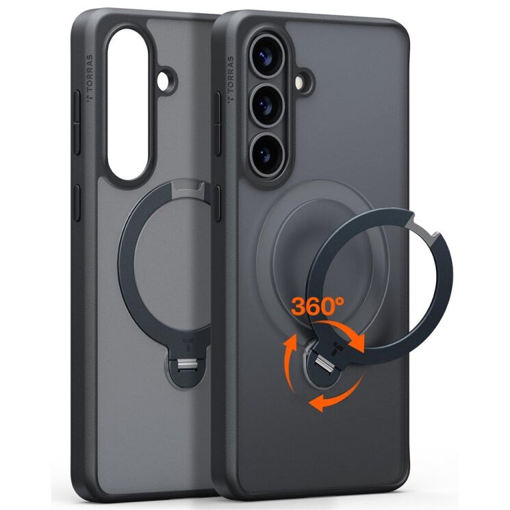 Захисний чохол TORRAS Ostand Q3 Spin (with MagSafe) для Samsung Galaxy S26 - Black: фото 1 з 12