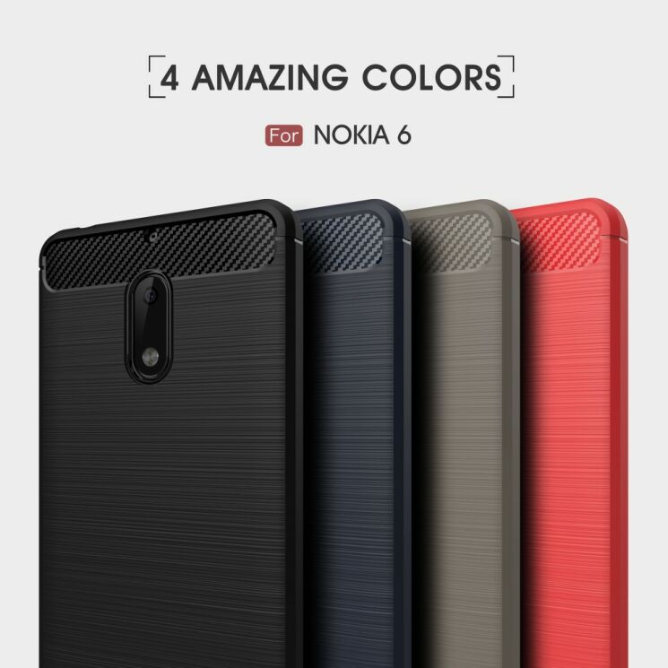 Захисний чохол UniCase Carbon для Nokia 6 - Red: фото 3 з 8