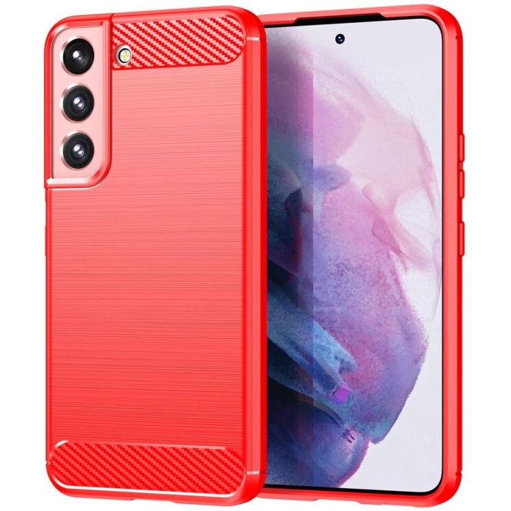 Защитный чехол UniCase Carbon для Samsung Galaxy S22 (S901) - Red: фото 1 из 9