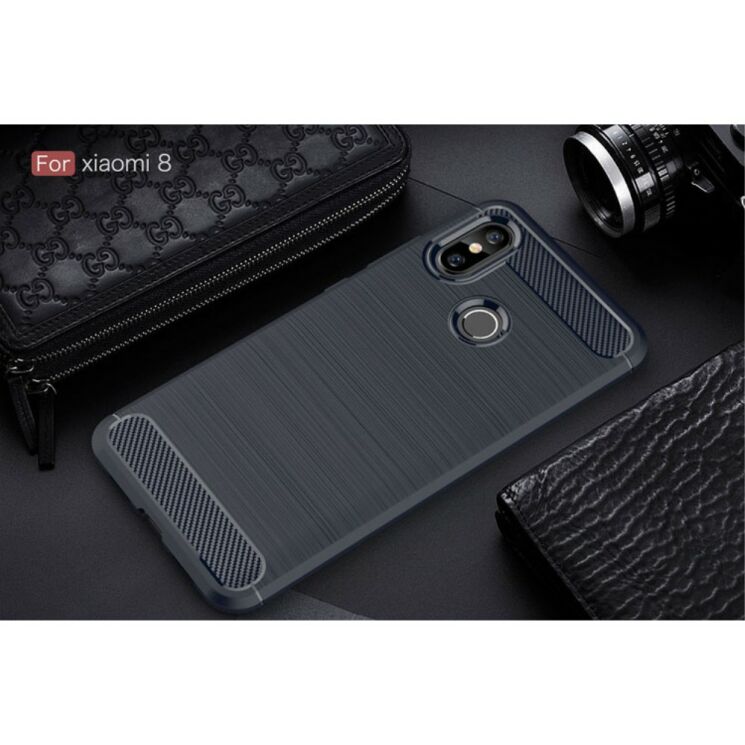 Защитный чехол UniCase Carbon для Xiaomi Mi 8 - Dark Blue: фото 2 из 11