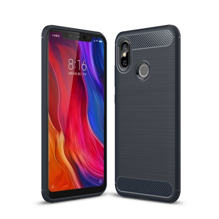 Защитный чехол UniCase Carbon для Xiaomi Mi 8 - Dark Blue: фото 1 из 11