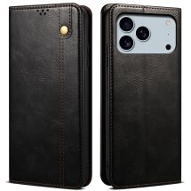 Захисний чохол UniCase Leather Wallet для Apple iPhone 17 Pro - Black: фото 1 з 6