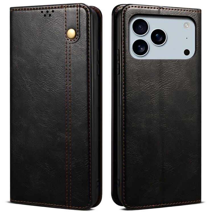 Захисний чохол UniCase Leather Wallet для Apple iPhone 17 Pro - Black: фото 1 з 6
