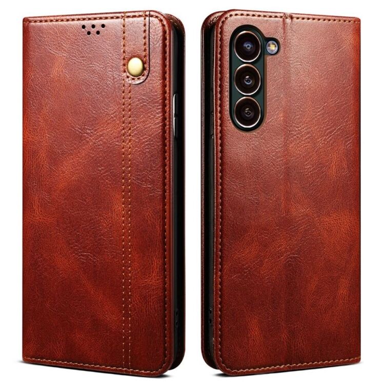 Защитный чехол UniCase Leather Wallet для Samsung Galaxy S23 Plus - Brown: фото 1 из 8
