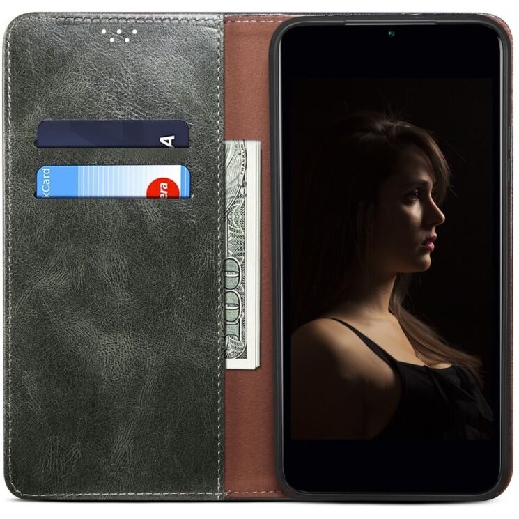 Защитный чехол UniCase Leather Wallet для Xiaomi Redmi Note 14 Pro 5G - Green: фото 2 из 10