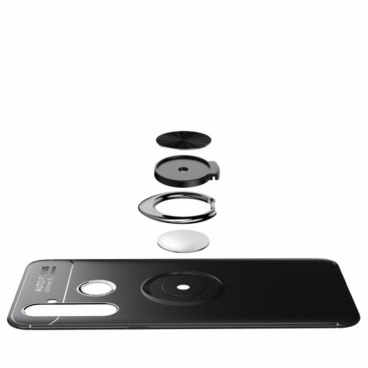 Захисний чохол UniCase Magnetic Ring для Realme 5 Pro - All Black: фото 8 з 12