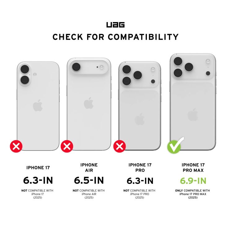 Захисний чохол URBAN ARMOR GEAR (UAG) Metropolis LT Kevlar MagSafe для Apple iPhone 17 Pro Max (114518113940) - Kevlar Black: фото 5 з 5
