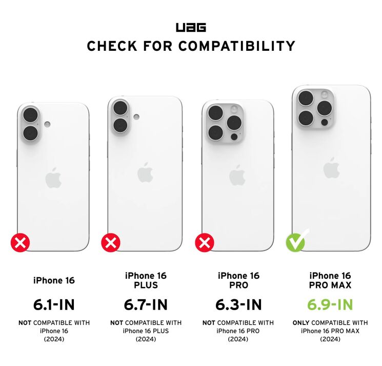 Защитный чехол URBAN ARMOR GEAR (UAG) Plyo MagSafe LE для Apple iPhone 16 Pro Max (11448111404G) - Black / Clear: фото 7 из 9