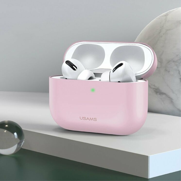 Захисний чохол USAMS US-BH569 Ultrathin Silicone Cover для Apple AirPods Pro - Pink: фото 1 з 13