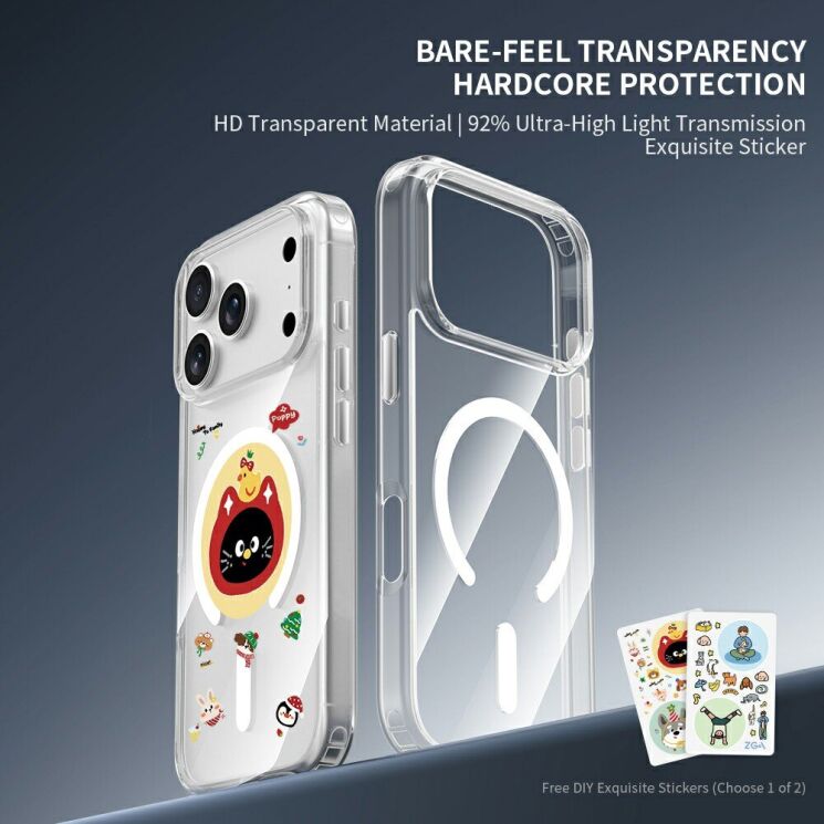 Защитный чехол ZGA Crystal Mag Fusion для Apple iPhone 18 Pro Max - Transparent: фото 2 из 10