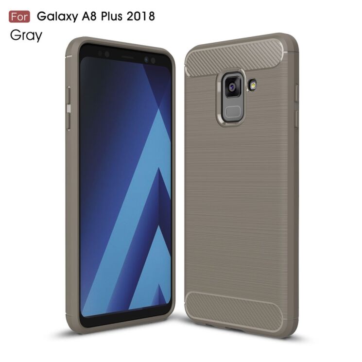 Защитный чехол UniCase Carbon для Samsung Galaxy A8+ 2018 (A730) - Grey: фото 1 из 9
