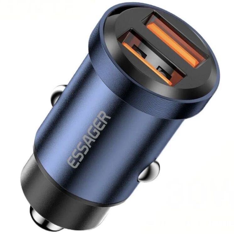 Автомобільний зарядний пристрій ESSAGER Gyroscope 30W (2USB) ECC2A-TL03 - Blue: фото 1 з 2
