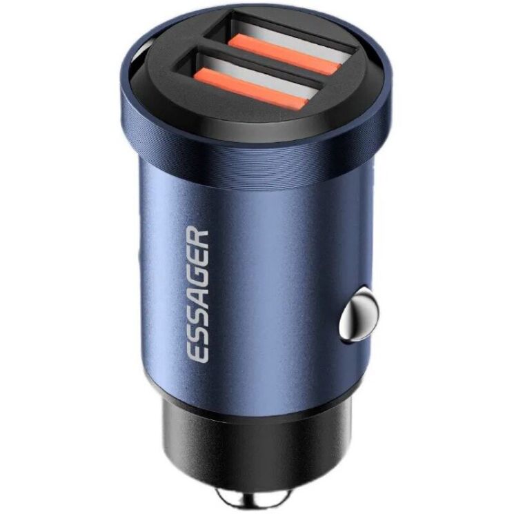 Автомобільний зарядний пристрій ESSAGER Gyroscope 30W (2USB) ECC2A-TL03 - Blue: фото 2 з 2