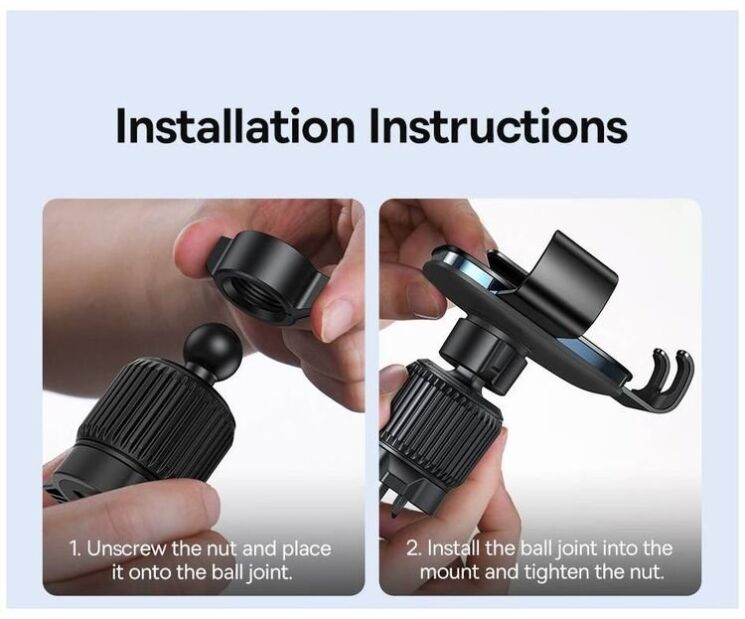 Автомобильный держатель Baseus Metal Age III Gravity Car Mount (Air Outlet Version) C40467600 - Grey: фото 19 из 21