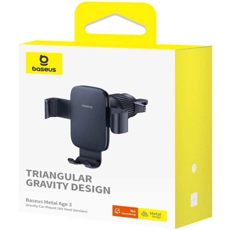 Автомобильный держатель Baseus Metal Age III Gravity Car Mount (Air Outlet Version) C40467600 - Black (982715B) Автомобильный держатель Baseus Metal Age III Gravity Car Mount (Air Outlet Version) C40467600 - Black: фото 6 из 23
