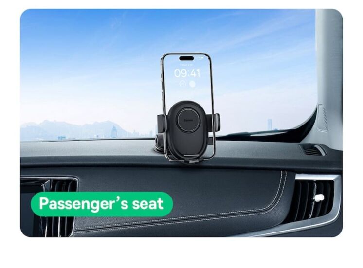 Автомобільний тримач Baseus UltraControl Lite (C40351700111-00) - Black: фото 14 з 24