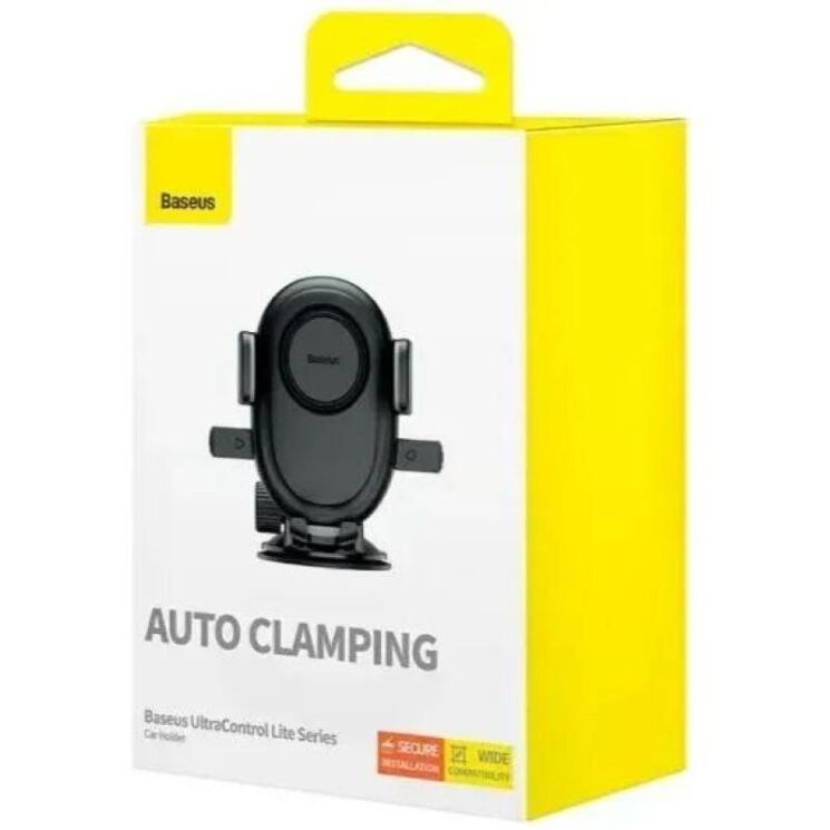 Автомобільний тримач Baseus UltraControl Lite (C40351700111-00) - Black: фото 6 з 24