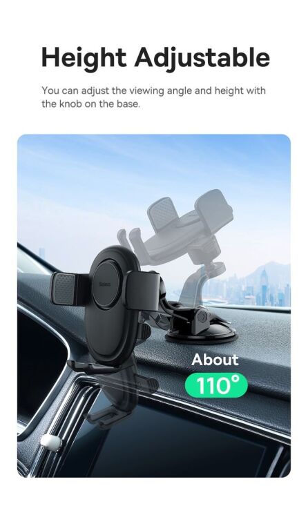 Автомобільний тримач Baseus UltraControl Lite (C40351700111-00) - Black: фото 18 з 24