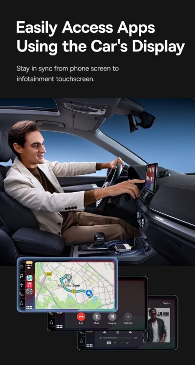 Беспроводной автомобильный адаптер Baseus PrimeTrip (Wireless Apple CarPlay) C10745100813-00 - Grey: фото 11 из 18