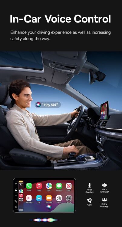 Беспроводной автомобильный адаптер Baseus PrimeTrip (Wireless Apple CarPlay) C10745100813-00 - Grey: фото 9 из 18