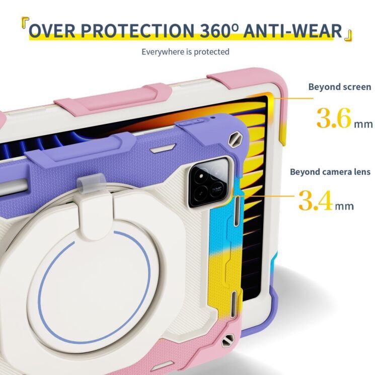 Чехол Deexe Grip Kickstand для Xiaomi Pad 7 / 7 Pro - Colorful Pink: фото 15 из 21