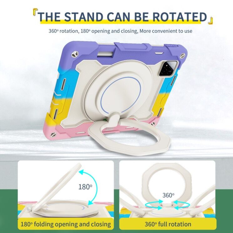 Чехол Deexe Grip Kickstand для Xiaomi Pad 7 / 7 Pro - Colorful Pink: фото 20 из 21