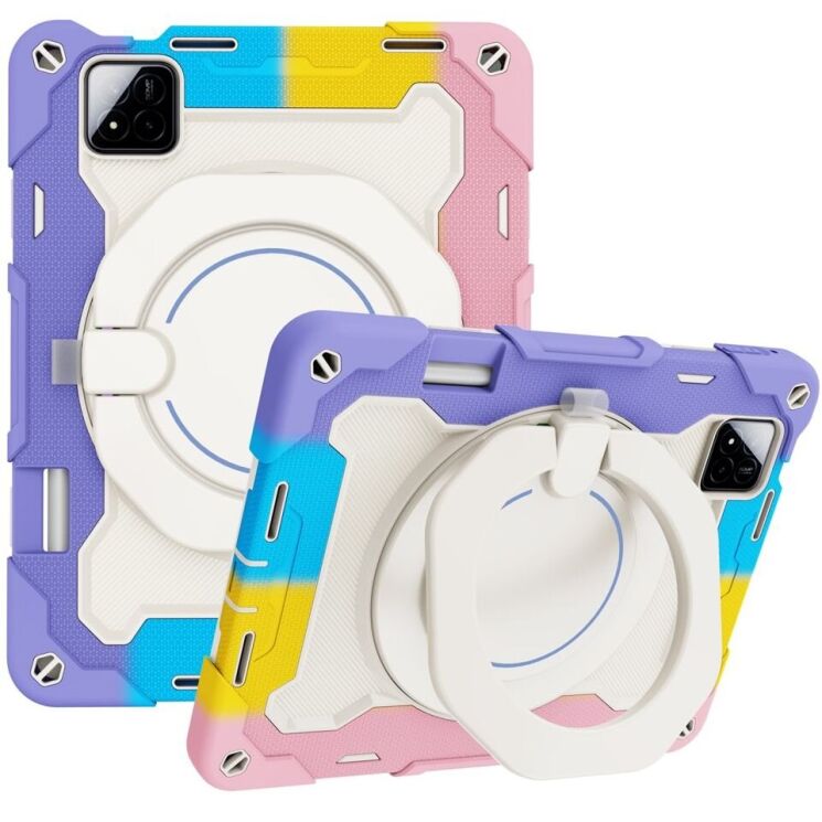 Чехол Deexe Grip Kickstand для Xiaomi Pad 7 / 7 Pro - Colorful Pink: фото 1 из 21